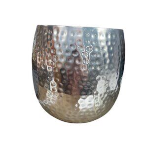 India Made Hammered Silver Metal Decorative floor Planter SKU 9706